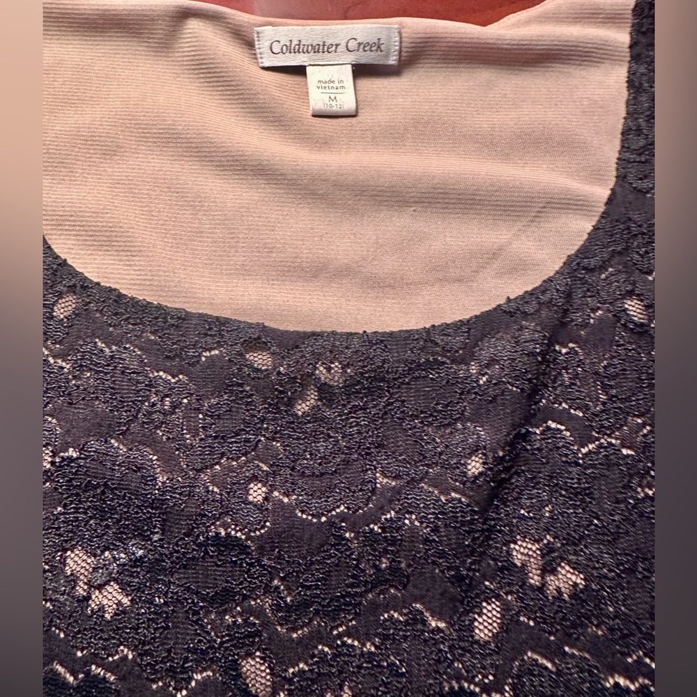 Coldwater Creek Black Lace Camisole Tank - Picture 3 of 8